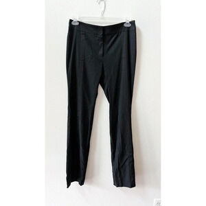 Akris Womens Black Wool Angora Straight Leg Grosgrain Ribbon Pants Sz 8 33x34